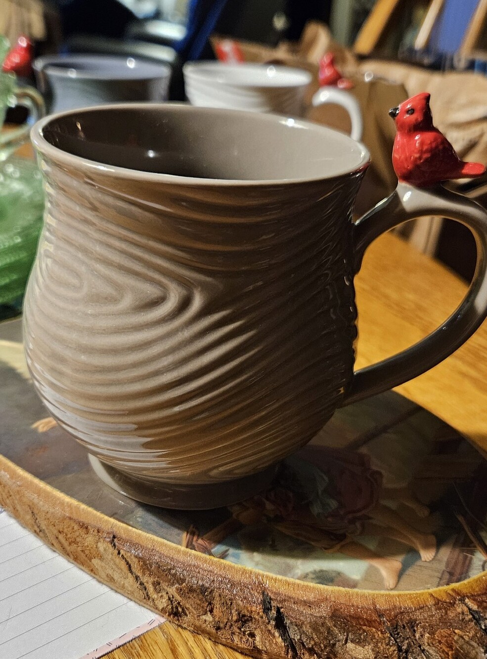 Temptations Ceramic Mug with Red Cardinal Accent - Home Dining